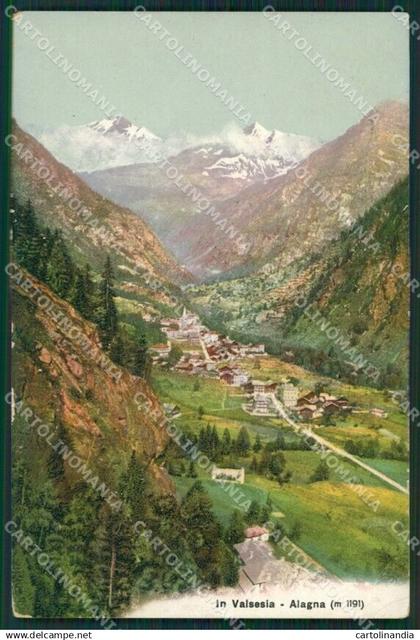 Vercelli Alagna PIEGHINA cartolina KV3426