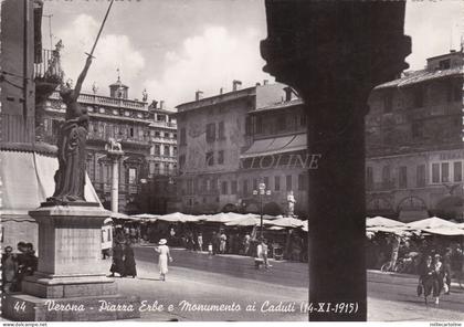 VERONA - Piazza Erbe e Monumento ai Caduti - Timbro Arena Verona 1952