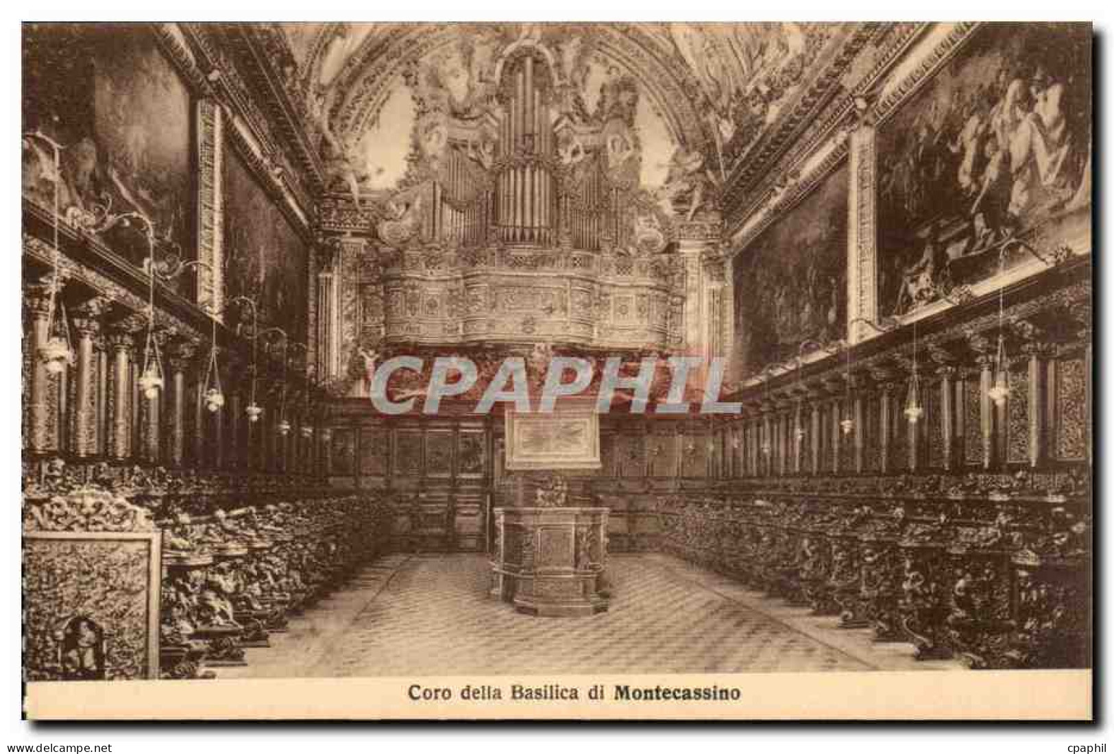 Italie Italia Badia di Montecassino CPA Coro della basilica di Montecassino