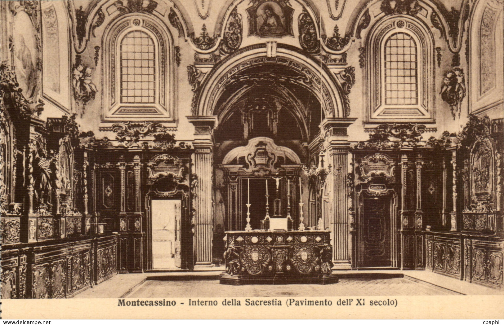 Italie Italia Badia di Montecassino CPA Interno della screstia (pavimento dell 11 secolo)