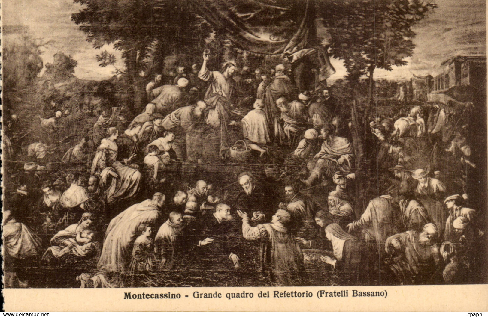 Italie Italia CPA Montecassino Grande quadro del Refettorio (Fratelli Bassano)