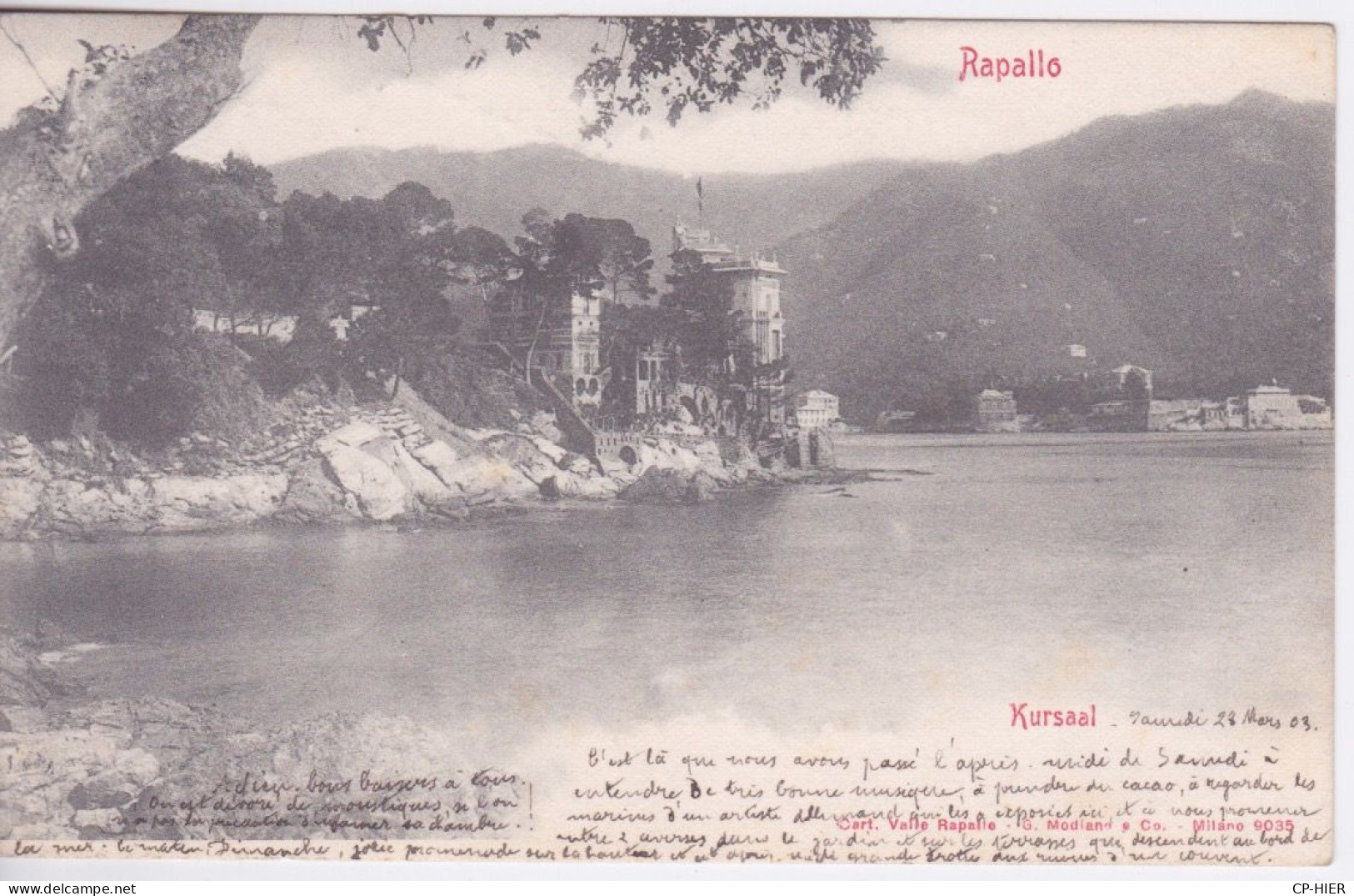 ITALIE - ITALIA - GENOA - GENOVA - RAPALLO - KURSAAL