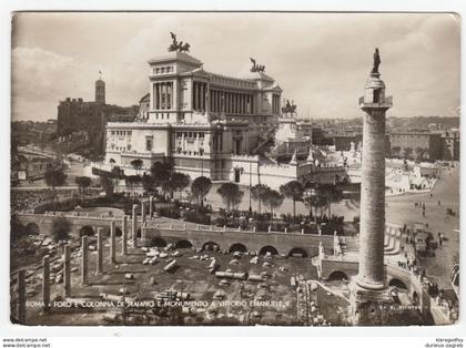 Roma, Trajan's Column and Altare della Patria old photopostcard travelled 1936 b170325