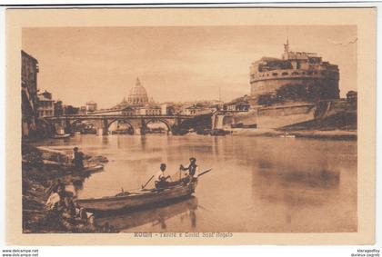 Roma, Tiber and Castel Sant'Angelo old postcard unused b170320