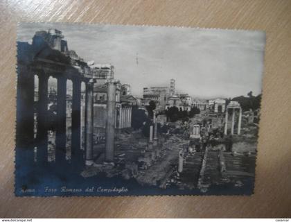 ROMA Foro Romano dal Campidoglio Roman Forum to Saint Denis France cancel postcard ITALY