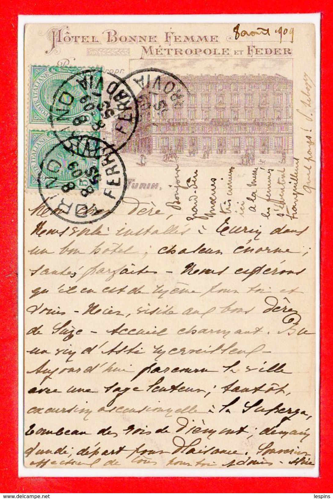 ITALIE -  TURINO --  Hotel Bonne Femme