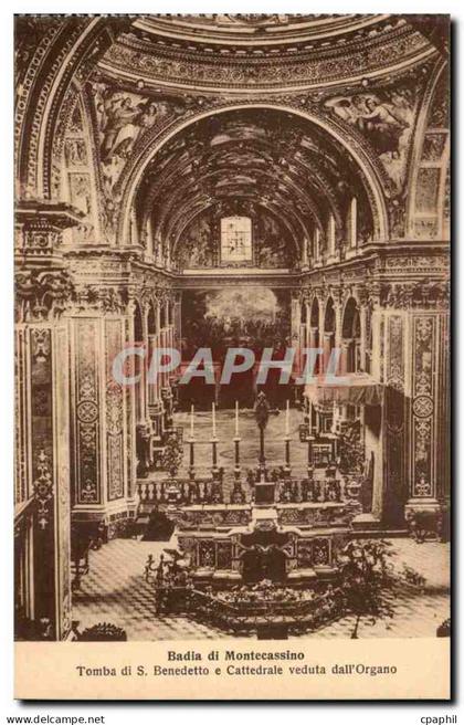 Italie Italia Badia di Montecassino CPA Tomba di S Benedetto e cattedrale veduta dall organo