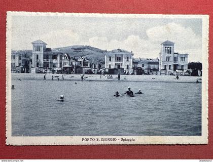 Cartolina - Porto San Giorgio - Spiaggia - 1924
