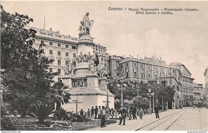 br104689 piazza acquaverde monumento colombo hotel savoia e londra genova italy