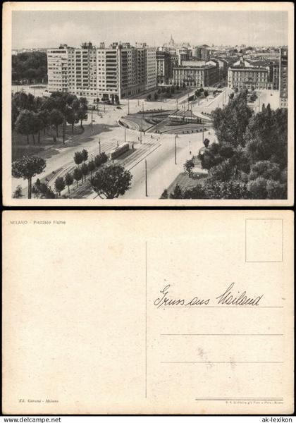 Cartolina Mailand Milano Panorama-Ansicht MILANO Piazzale Fiume 1940