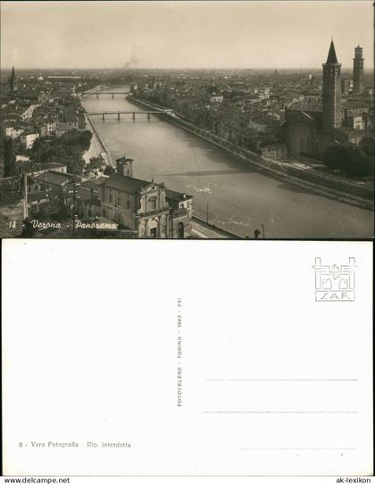 Cartolina Verona Verona Fotokarte Totalansicht 1940