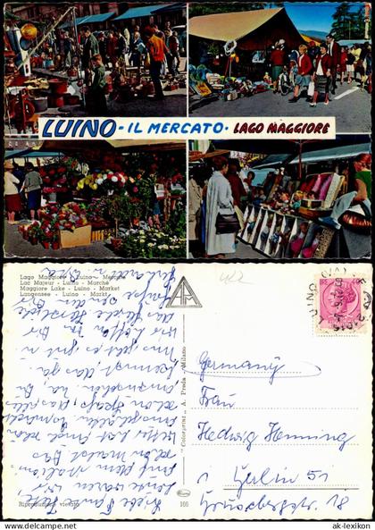 Cartoline Luino LUINO IL MERCATO LAGO MAGGIORE (Mehrbildkarte) 1972