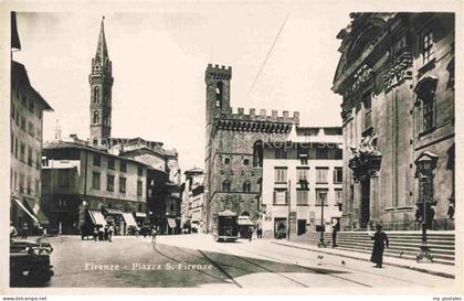 FIRENZE Florence Florenz Toscana IT Piazza-S.-Firenze Strassenbahn Glockenturm B
