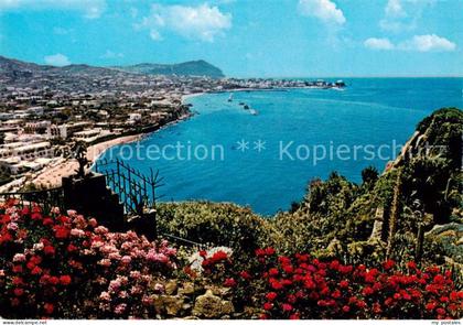 Forio d Ischia IT Panorama Spiaggia di San Francesco dal giardino esotico