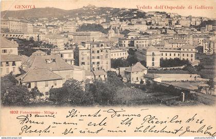 Lot 82 italy litho view from the galliera hospital genova genoa sent to Ploiesti