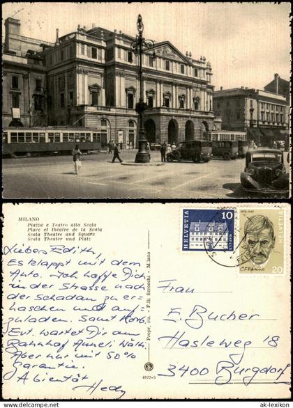 Cartolina Mailand Milano Piazza e Teatro alla Scala 1947