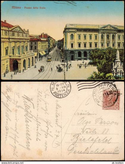 Cartoline Mailand Milano Milano Piazza della Scala 1914