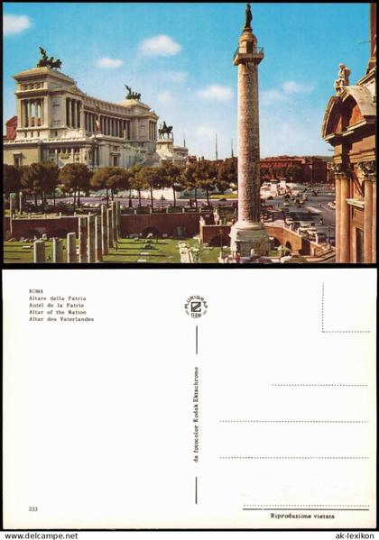 Cartoline Rom Roma Altare della Patria Altar of the Nation 1970