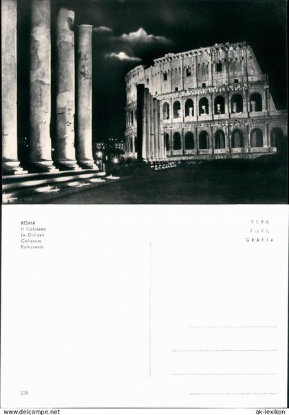 Cartoline Rom Roma Kolosseum Colosseo bei Nacht Stimmungsbild 1962