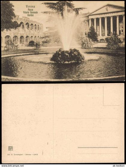 Cartoline Verona Verona Piazza Vittorio Emanuele Giardini 1914