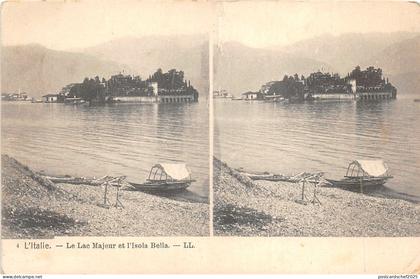 uk42568 la lac majeur et l isola bella  italy stereo card stereoscopic