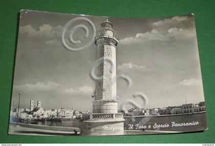 Cartolina Molfetta ( Bari ) - Il Faro e Scorcio Panoramico 1956