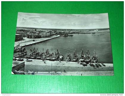 Cartolina Molfetta - Porto e panorama della città 1956