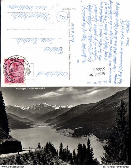 550078,Trentino Bolzano Graun Venosta Reschensee Lago di Resia Bahnpost Zug 380