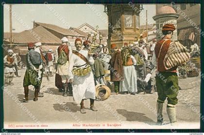 Bosnia Erzegovina Sarajevo Mercato cartolina QZ9290