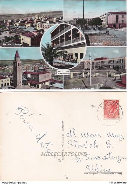 CARBONIA:  Saluti da    1955