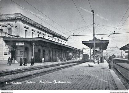 ar383 cartolina aversa interno stazione ferroviaria provincia di caserta