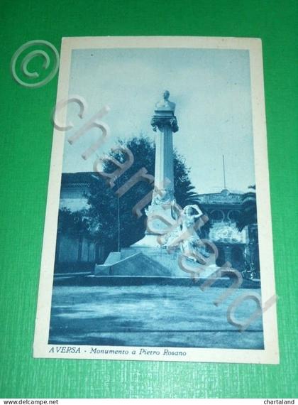 Cartolina Aversa - Monumento a Pietro Rosano 1930 ca