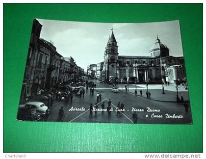 Cartolina Acireale - Piazza Duomo e Corso Umberto 1958