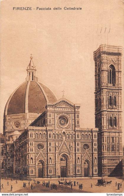 B147 Italy Firenze Florence 1923 Front of Cathedral postcard