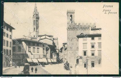 Firenze Città Piazza San Firenze PIEGHINA cartolina WX0175