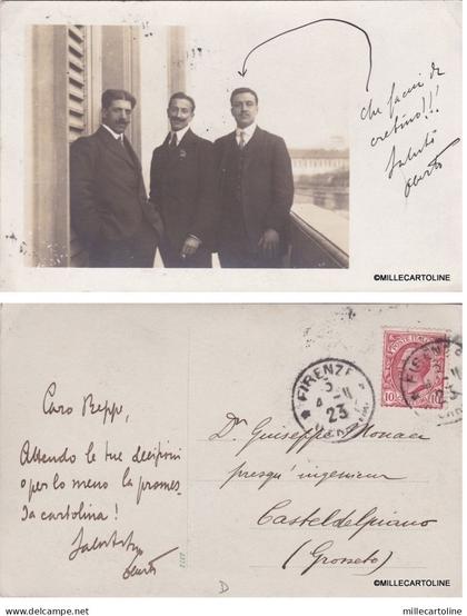 #  FIRENZE: FOTOCARTOLINA PRIVATA DA FIRENZE A CASTELDEPIANO.... 1911