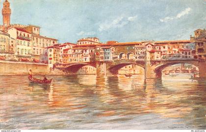 Italy Firenze Florence Ponte Vecchio Bridge vintage postcard B813