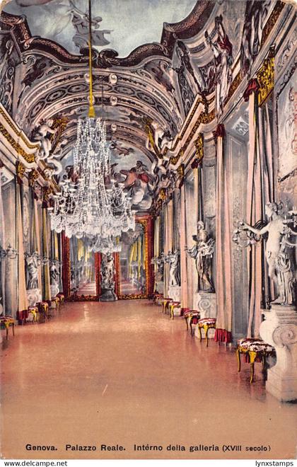 B148 Italy Genova Genoa Palazzo Reale Interno della galleria Palace postcard
