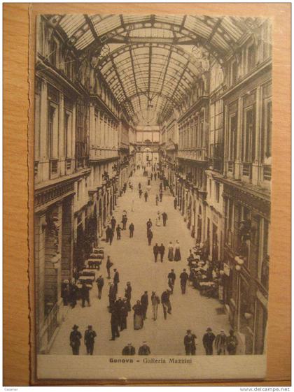 ITALY Genova galleria Mazzini ferrovia cancel 1920 to Sweden train railways Genoa card Italia