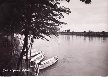 Cartolina - Lodi - Fiume Adda - 1955