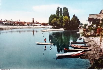 Cartolina - Lodi - Fiume Adda - 1957