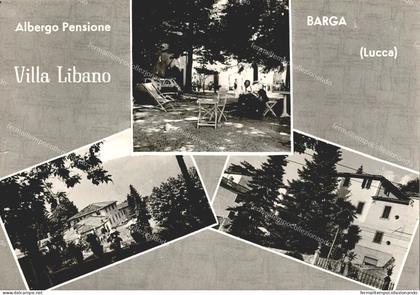 ea497 cartolina barga,villa libano,provincia di lucca