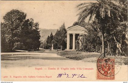 CPA NAPOLI Tomba di Virgilio nella Villa Communale ITALY (15500)