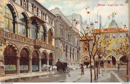 A016 Italy Milano Milan Loggia degli Osii carriage vintage postcard