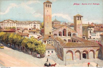 A017 Italy Milano Milan Basilica di S Ambrogio painting vintage postcard