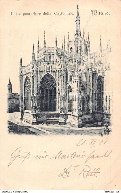 A196 Italy 1901 Milan Milano Back of the Cathedral vintage postcard