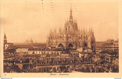 Italy 1931 Milan Milano Panorama vintage postcard