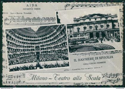 Milano Città Teatro alla Scala Opera Aida Verdi Rossini FG cartolina KB3517