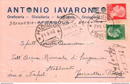 au655 cartolina commerciale afragola antonio iavarone napoli 1942