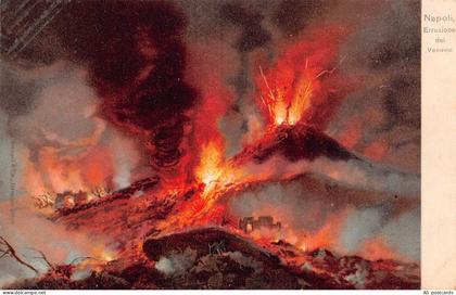 B655 Italy Napoli Naples Eruption of Vesuvius vintage postcard